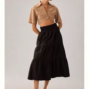 Black tiered maxi skirt